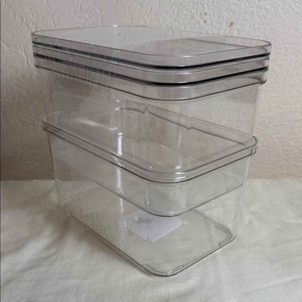 Clear Stackable Storage Containers - Set of 2